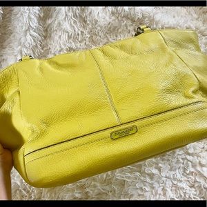 Coach leather purse in lime green